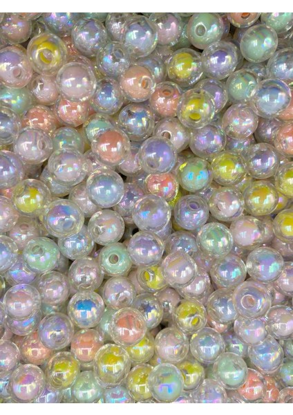 25 gr 10MM Janjanlı Içi Boncuklu Karışık Renkli Akrilik Boncuk ,takı Yapım Boncuğu (25GR,~48 Adet) fiyatları