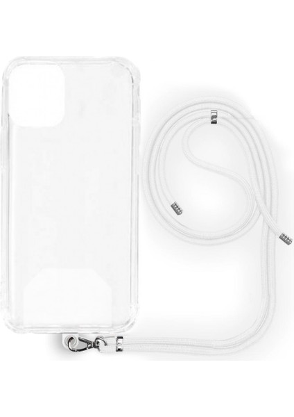 Xiaomi Redmi Note 10 Pro Ip Askılı Şeffaf Silikon Kılıf Beyaz