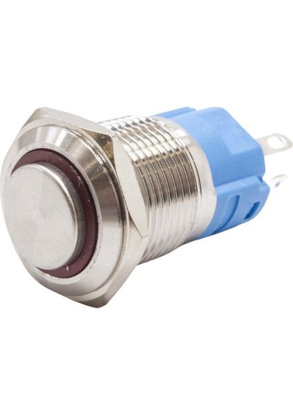 16A-G1Z-E 16MM Çıkık Anahtarlı Işıklı Metal Buton - Kırmızı