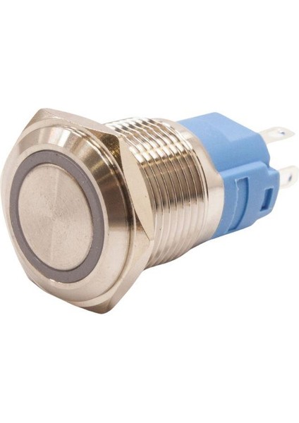 16A-P1Z-E 16MM Düz Anahtarlı Işıklı Metal Buton - Beyaz