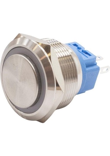 25B-G1Z-E 25MM Çıkık Anahtarlı Işıklı Metal Buton - Beyaz