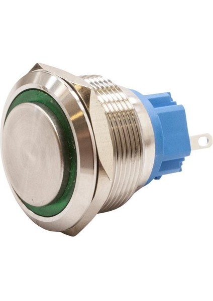 25B-G1Z-E 25MM Çıkık Anahtarlı Işıklı Metal Buton - Yeşil