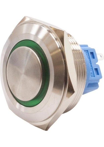 30B-G1Z-E 30MM Çıkık Anahtarlı Işıklı Metal Buton - Yeşil