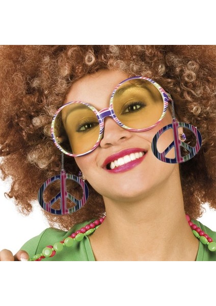 80 Li 90 Lı Yıllar Retro Disko Gökkuşağı Renk Hippi Parti Gözlüğü