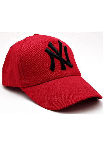 Takı Dükkanı Kırmızı Ny Cap Siyah Nakışlı Unisex Şapka CP220