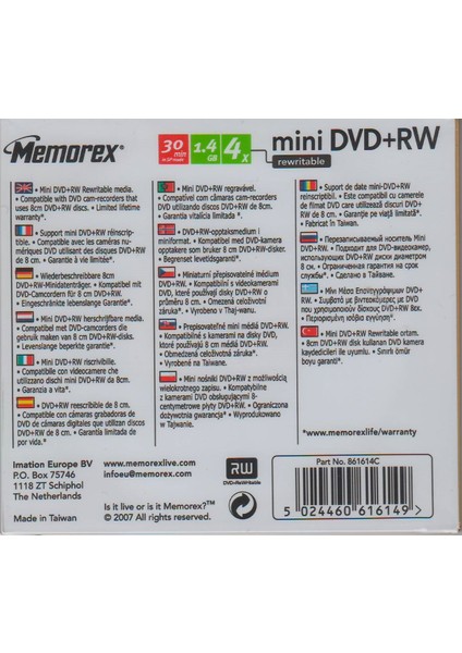 Mini Dvd+Rw 1.4gb