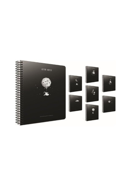 Astro Notes Spiralli Karton Kapak Defter A4 60 Yaprak Kareli