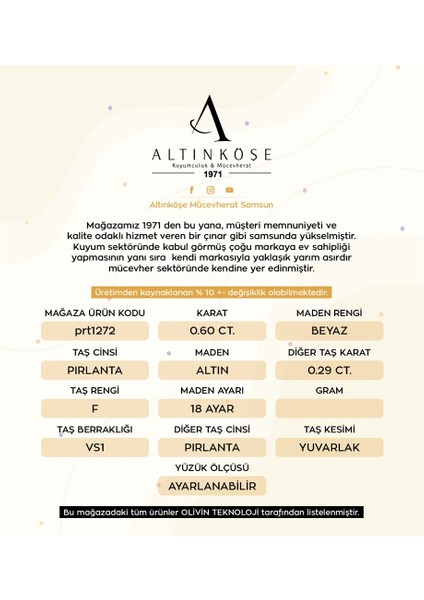 0.60 Ct. Pırlanta Tektaş Yüzük fırsatları