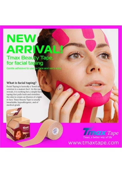 Tape Yüz Yogası Bandı Beauty Tape Face Tape Cotton Kinesio Tape