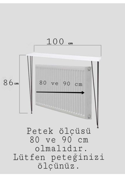 Siyah Petek Üstü Raf - Dresuar 100CM (80VE 90CM Petek Içindir)