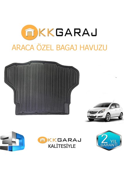 Kkgaraj Opel Corsa D 2007-2014 3D Bagaj Havuzu