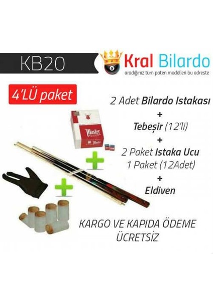 Bilardo Istakası + Tebeşir + Uc + Eldiven