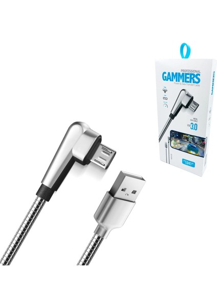 Powerway Telefon Şarj Data Kablosu Oyuncu Metal Micro Fast Gmx-1