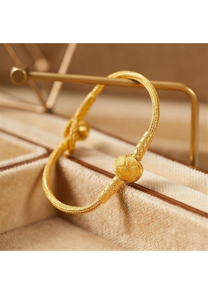 Kadın Gümüş Altın Kaplama Kazaziye Top Bileklik