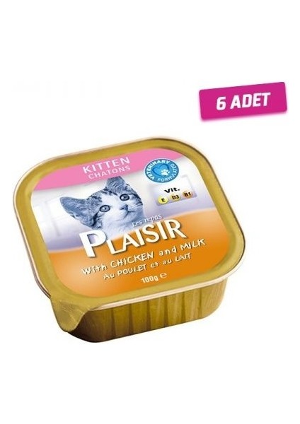 Kitten Tavuklu Pate Yavru Kedi Konservesi 100 gr 6 Adet