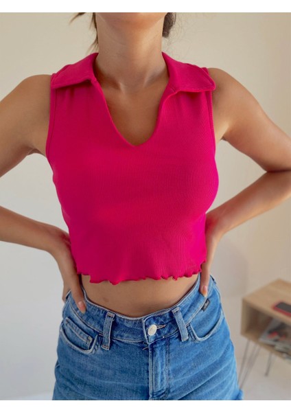 Enna Kolsuz Yaka Detay Crop Bluz modelleri