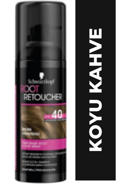 Beyaz Saç Kapatıcı Schwarzkopf Root Retoucher Sprey Boya 120 ml - Koyu Kahverengi