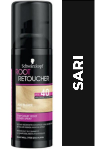 Beyaz Saç Kapatıcı Schwarzkopf Root Retoucher Sprey Boya 120 ml - Sarı