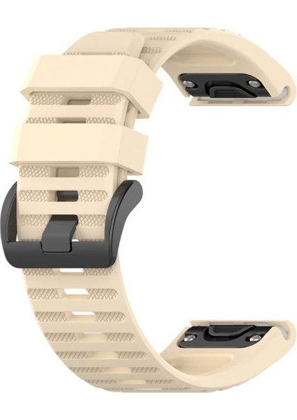 Garmin Forerunnner 935 - 945 Için Quick Fit Özellikli Silikon Kordon Kayış Krem