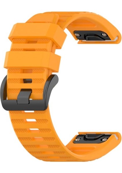 Garmin Fenix 3 - 3 Hr Için Quick Fit Özellikli Silikon Kordon Kayış Turuncu