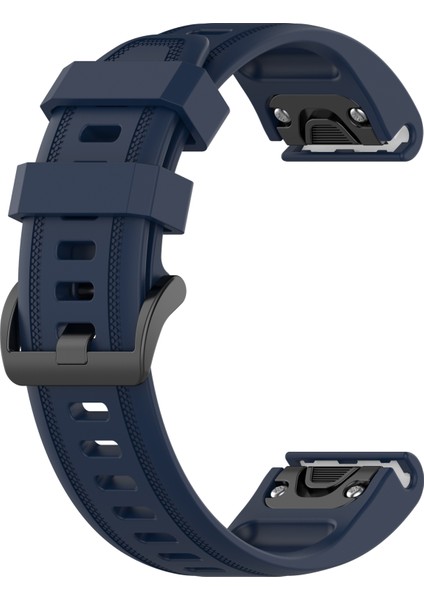 Garmin Fenix 5s - 5s Plus Için Quick Fit Özellikli Silikon Kordon Kayış Lacivert