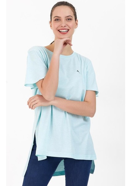 Merılyn Kadın T-Shirt Yeşil Kadın Yeşil Tişört Uzun Tişört