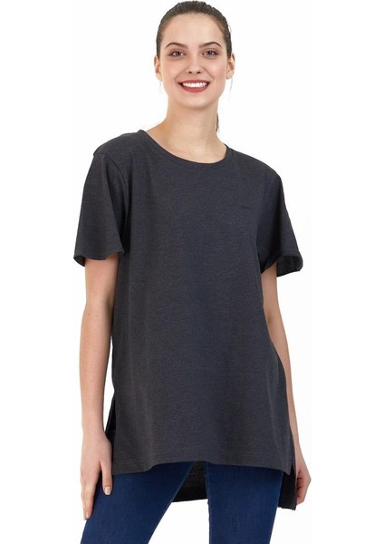 Merılyn Kadın T-Shirt Koyu Gri Kadın Tişört Gri Koyu Gri Uzun Tişört fiyatları
