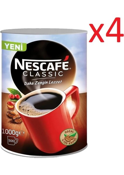 Classic Kahve Teneke Kutu 4 x 1 kg