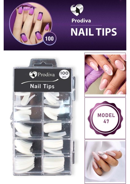 100'Lü Kutulu Takma Tırnak - Nail Tips 47 No