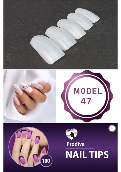 100'Lü Kutulu Takma Tırnak - Nail Tips 47 No