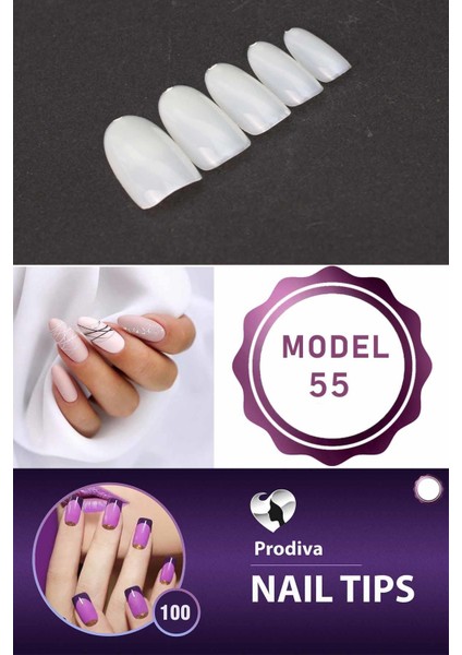 100'Lü Kutulu Takma Tırnak - Nail Tips 55 No