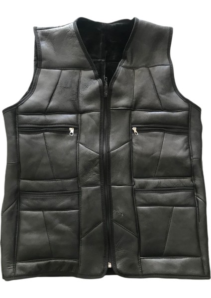 Patch Workkürk Süetgerçek Deri Yelek - Siyah Erkekyeleği fiyatları