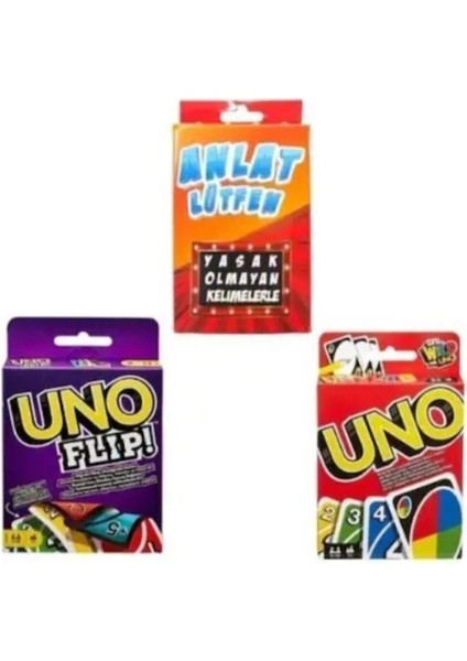 Tlip + Uno Classic + Anlat Lütfen 3'ü 1 Arada Oyun Seti