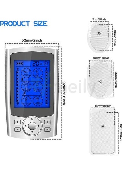 24MODES Eletrıc Compex Kas Stimülatörü Ems Pulse Meridian Fizyoterapi On Tens Makine (Yurt Dışından)