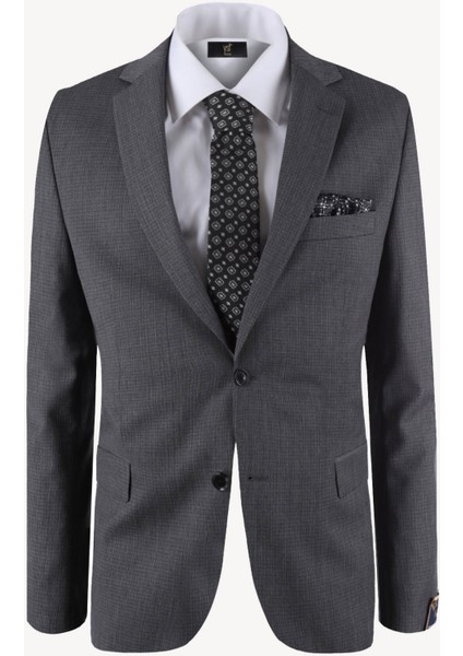Erkek Antrasit Desenli Slim Fit Takım Elbise fiyatları