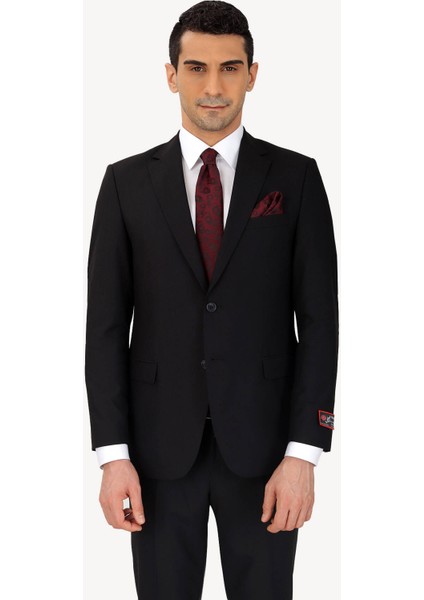 Erkek Siyah Slim Fit %100 Yün Takım Elbise fiyatları