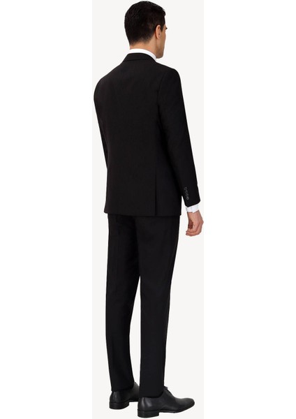 Erkek Siyah Slim Fit %100 Yün Takım Elbise indirimleri