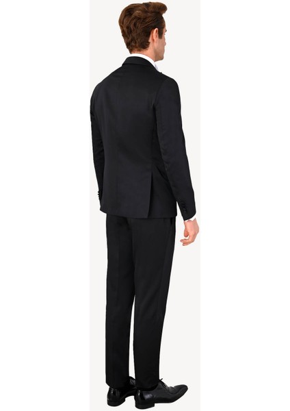 Erkek Siyah Yelekli Kırlangıç Yaka Slim Fit Damatlık indirimleri