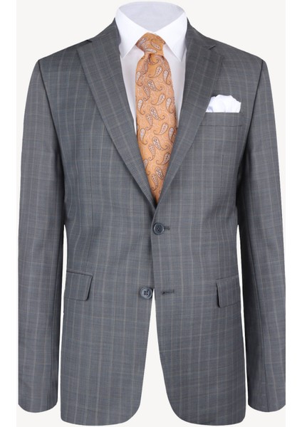 Erkek Gri Ekose Regular Fit Takım Elbise fiyatları