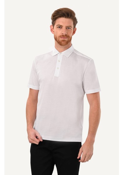 Erkek Beyaz Klasik Tshirt
