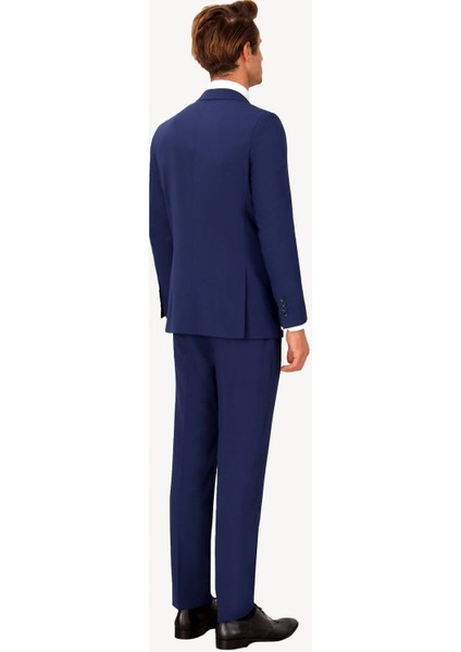 Erkek Lacivert Klasik Çift Yırtmaç Takım Elbise indirimleri