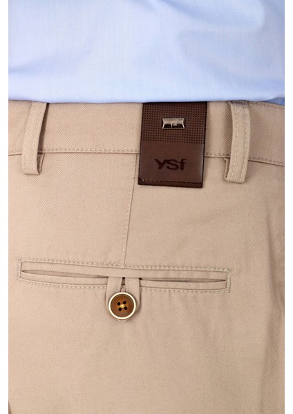 Erkek Bej Kanvas Spor Refular Fit Pantolon