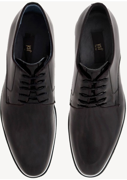 Erkek Siyah Rugan Bağcıklı Casual Rugan Ayakkabı modelleri