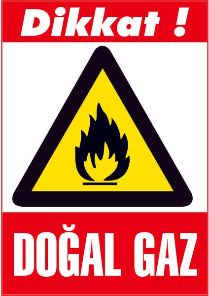 Çağ Ajans Dikkat Doğal Gaz Kendinden Yapışkanlı 3mm Dekota Uyarı Levhası 25X35 cm