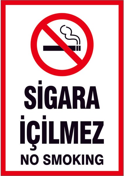 Çağ Ajans Sigara Içilmez (No Smoking) . Sticker 25X35 cm Etiket