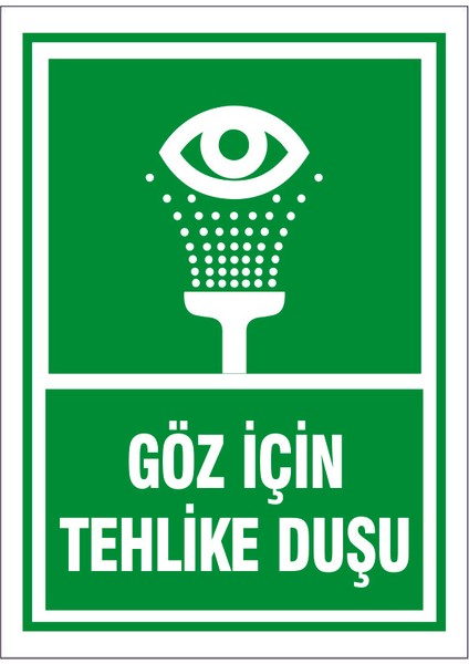 Çağ Ajans Göz Için Tehlike Duşu Sticker 17X25 cm Etiket