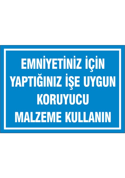 Çağ Ajans Emniyetiniz Için Yaptığınız Işe Uygun Koruyucu Malzeme Kullanın. Sticker 17X25 cm Etiket