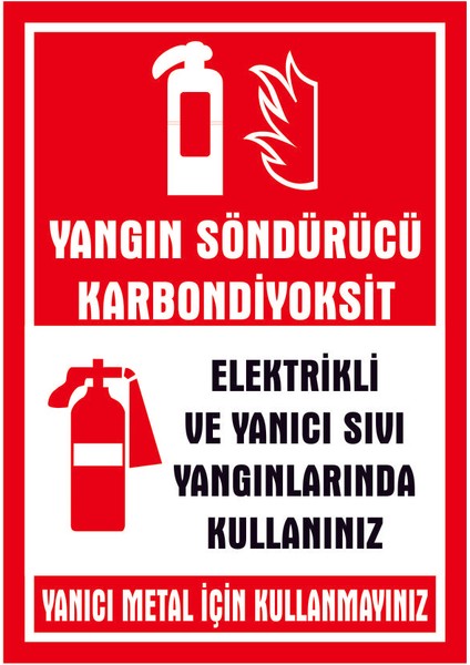 Çağ Ajans Yangın Söndürücü Karbondiyoksit. Sticker 25X35 cm Etiket