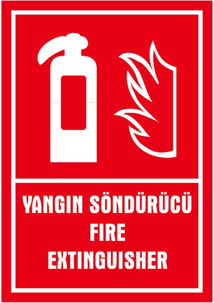 Çağ Ajans Yangın Söndürme Cihazı Fire Extınguısher 3 mm Dekota Uyarı Levhası 17X25 cm