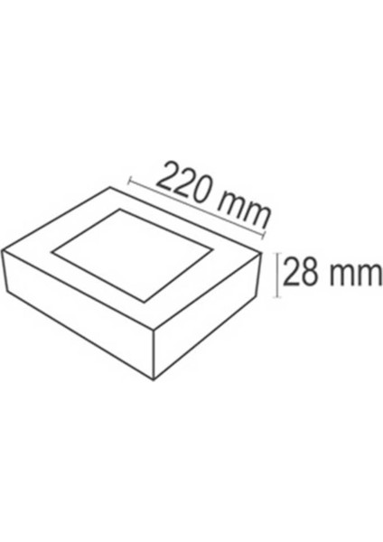 18Watt Sıva Üstü Kare Led Panel Armatür (Beyaz Işık)